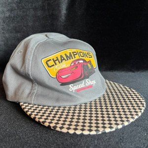 Disney Parks Cars Hat Lightening McQueen Champions Custom Speed Shop Adult Size